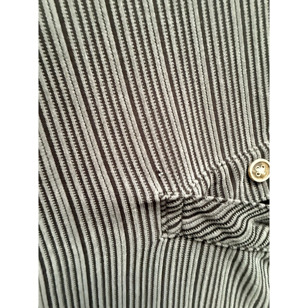 Tommy Bahama Men's Black Stripe Short Sleeve Cotton Poli Tshirt View 2